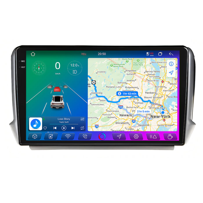 X-Series 9" Android Touchsystem til Peugeot 208/2008 (2012-2018), med Apple Carplay & Android Auto