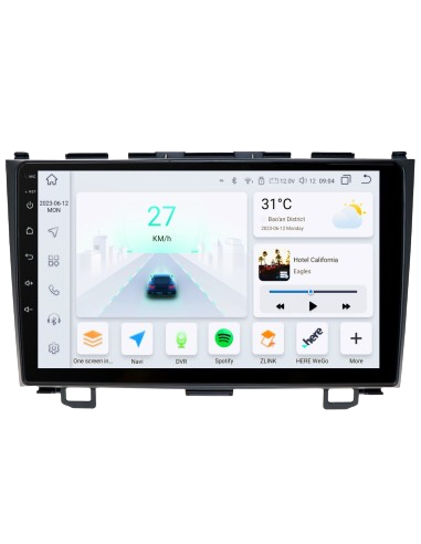 9'' Android Multimedia Touchsystem Honda CR-V (2006-2012), med Apple Carplay & Android Auto