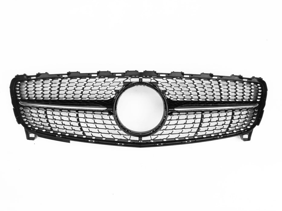 Diamant Frontgrill til Mercedes A-klasse W176 2016-2018 - Blank Sort