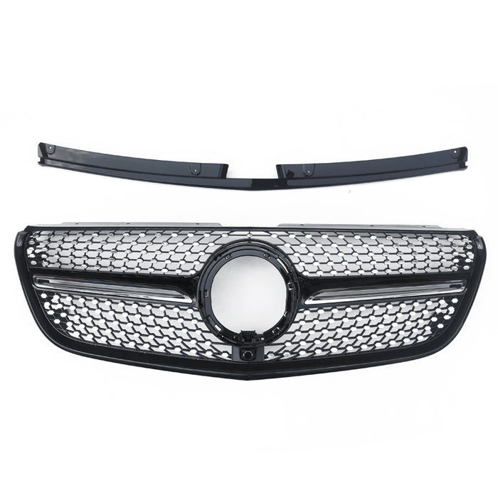 Diamant Frontgrill til Mercedes V-klasse/Vito W447 V260 2016-2020 - Blank Sort