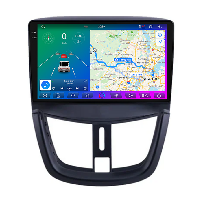 X-Series 9" Android Touchsystem til Peugeot 207 (2006-2015), med Apple Carplay & Android Auto