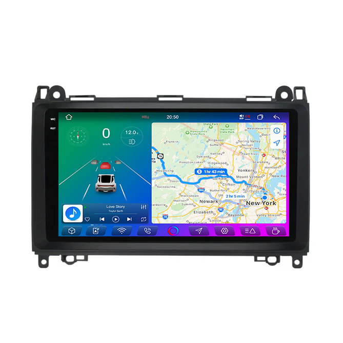 X-Series 9" Android Touchsystem til A-Klasse, B-Klasse, V-klasse, Sprinter, med Apple Carplay & Android Auto