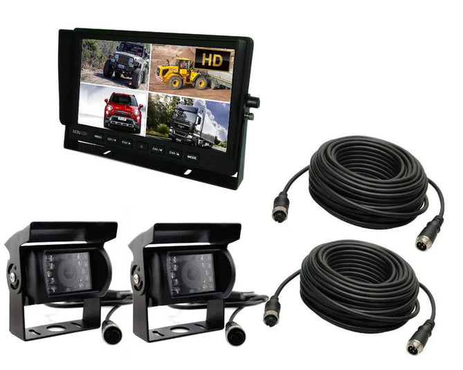 PRO HD-backkamera-KIT med 7-tumsskärm + 2 HD-backkameror