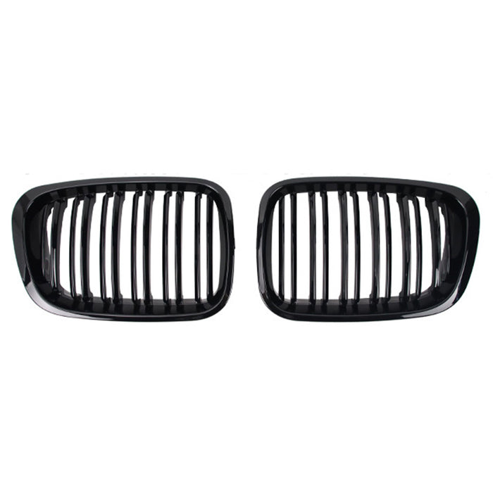 Front Dobbelt Gitter Grill til BMW E46 4-Dørs (1998–2001) – Blank Sort