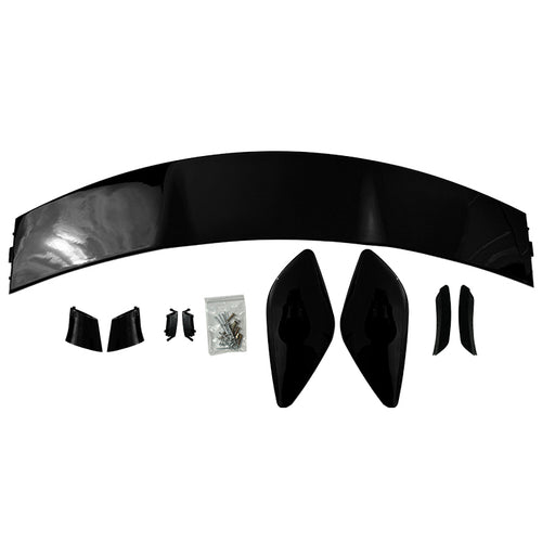 Black roof wing spoiler kit Mercedes-Benz A-Klass W176 with side fins, end pieces and mounting hardware