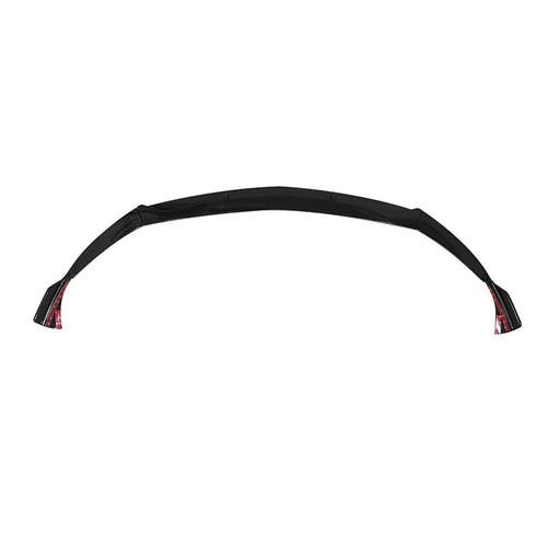 Black front splitter for Mercedes A-Klasse Sedan A200 W177 with red accents on curved ends