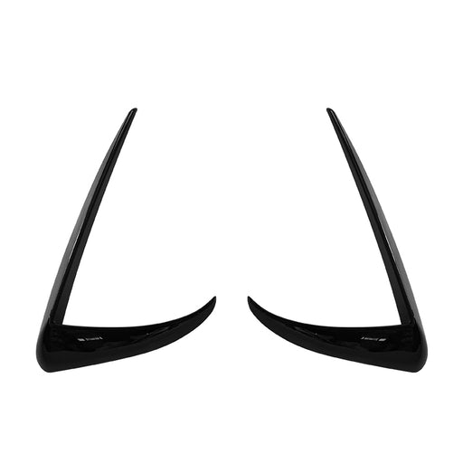 Aero style black glossy front fog light trims for Tesla Model 3 2017-2022 pair