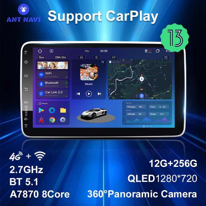 9'' 2-DIN Universal Android skærm, med Apple Carplay & Android Auto