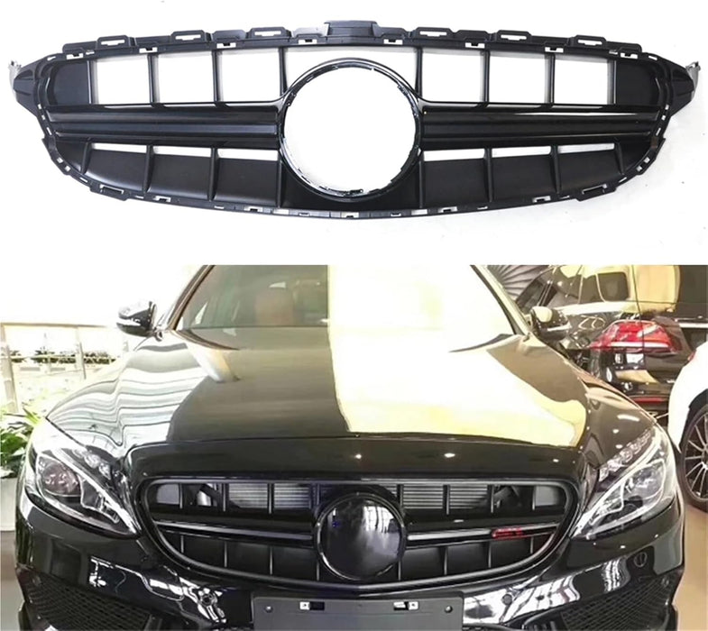 AMG E63-Style Frontgrill til Mercedes W205 C-Klasse (2014–2018) – Blank Sort