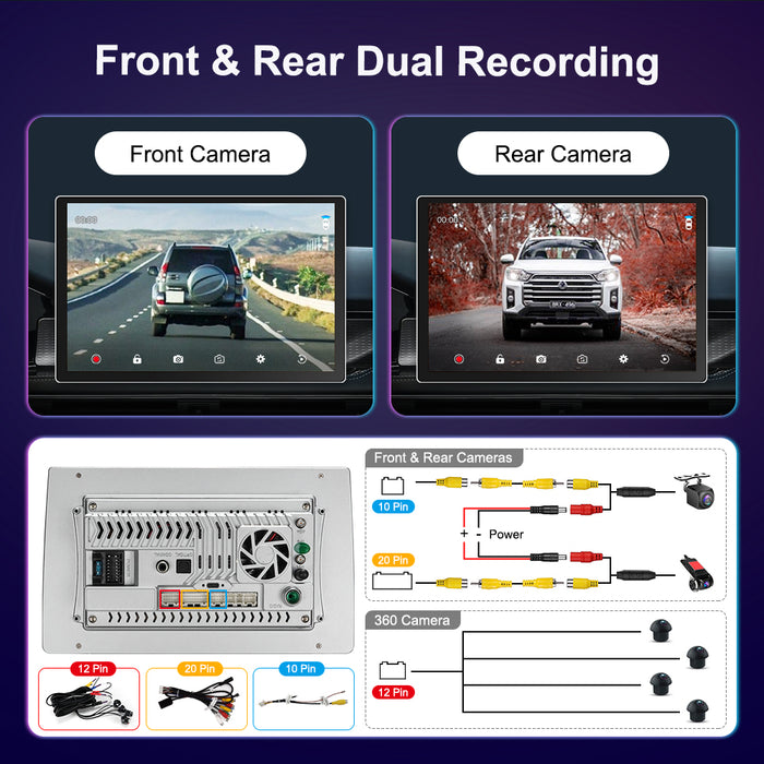 13'' 2-DIN Universal Android skærm, med Apple Carplay & Android Auto