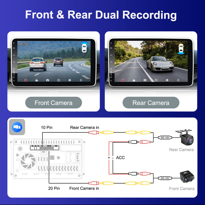 9'' 2-DIN Universal Android skærm, med Apple Carplay & Android Auto