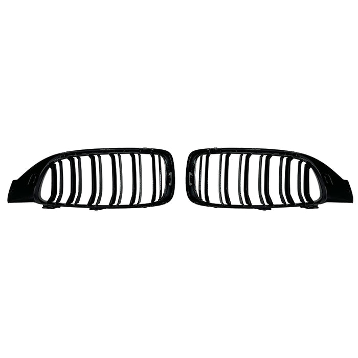 Nyrer Sæt – Front Dobbelt Gitter Grill til BMW 4-Serie F32 2-dørs (2014-2020) – Blank Sort