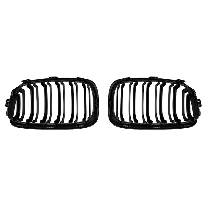Frontgrill til BMW 1-Serie F20 (2011-2014) Dobbelt Lamel - Blank Sort