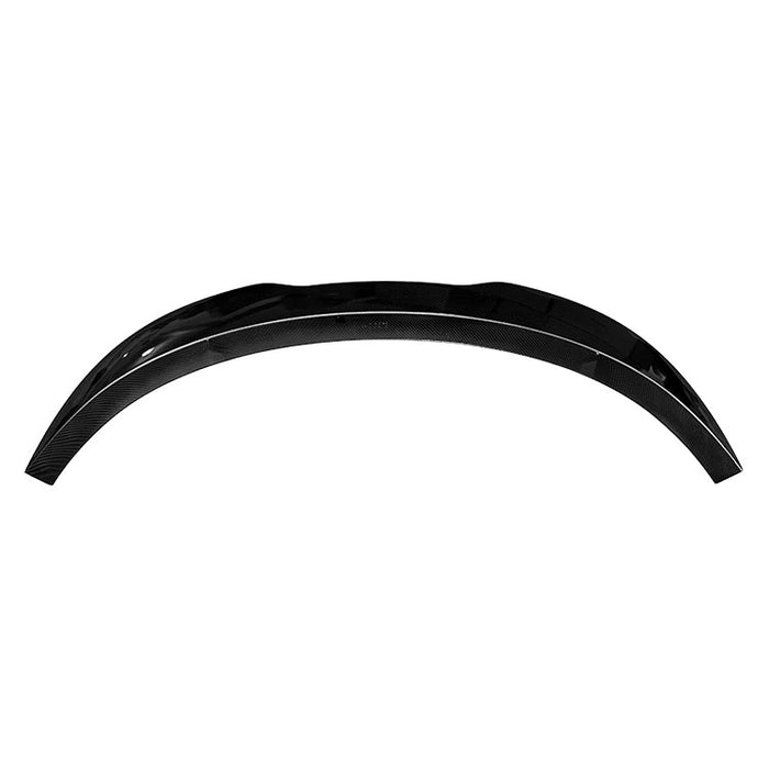 Black PSM Style rear spoiler for Tesla Model 3 2023+ with matte carbon texture