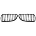 Pair of matte black double-slat front kidney grilles for BMW 6 Series F06 F12 F13