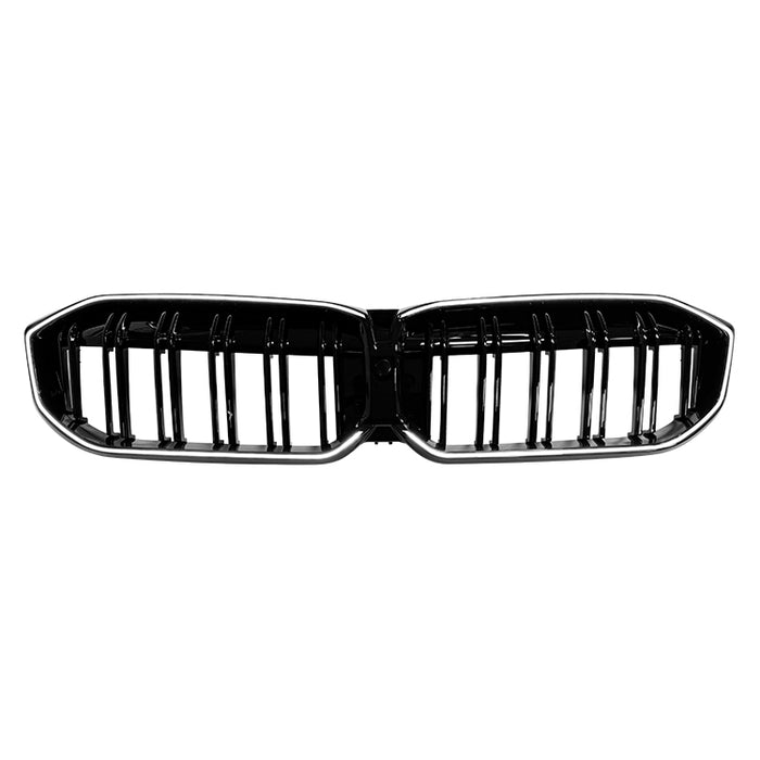 Nyrer Sæt – Front Dobbelt Gitter Grill til BMW G20 (2023+) – Blank Sort med Integrerede Lys
