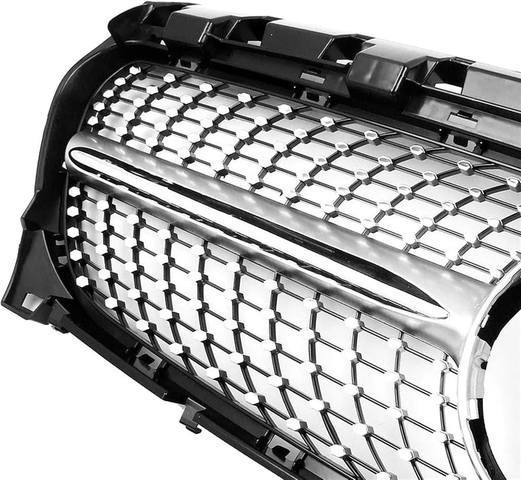 Diamant Front Grill til Mercedes W117 CLA-Klasse (2013–2015) - Blank sort