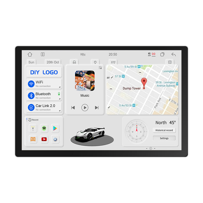 13'' 2-DIN Universal Android skærm, med Apple Carplay & Android Auto
