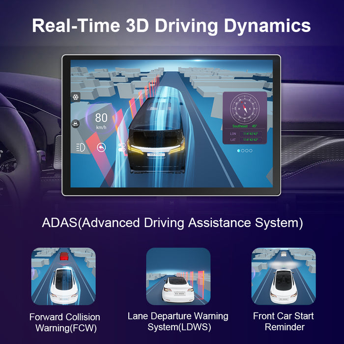 13'' 2-DIN Universal Android skærm, med Apple Carplay & Android Auto