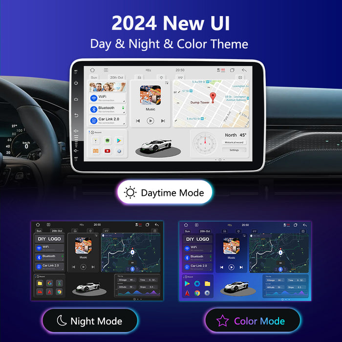 9'' 2-DIN Universal Android skærm, med Apple Carplay & Android Auto