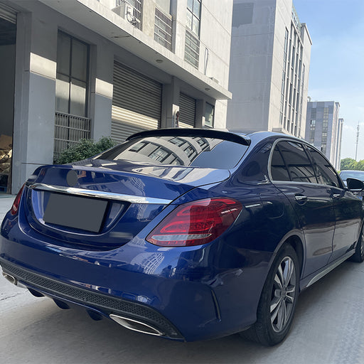 Roof spoiler for Mercedes C-Class W205 sedan in glossy black - aerodynamic styling upgrade