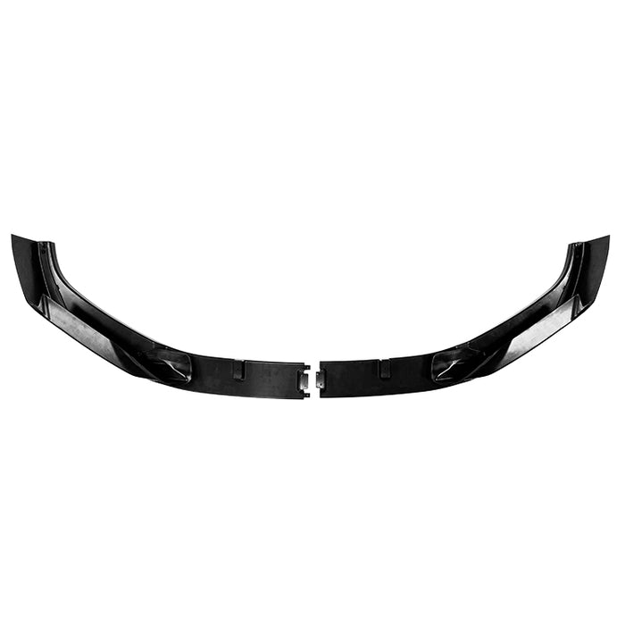 MP Style black front splitter for BMW 5-Series G30 2021+ with curved aerodynamic design