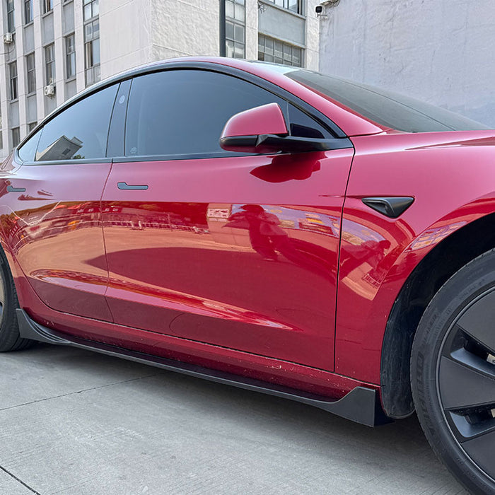 Sideskørter til Tesla Model 3 (2023+) – Aero Style - Blank Sort