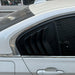 Black Bagrude Lameller Cover with vertical slats installed on BMW F30 rear window
