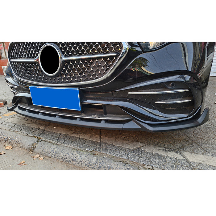 Black front splitter for Mercedes-Benz E-Class W214 AMG Line aerodynamic bumper upgrade