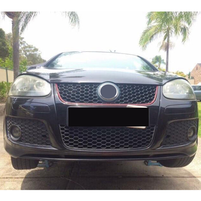 Black front splitter for Volkswagen Golf 5 GTI, gloss finish aerodynamic bumper spoiler