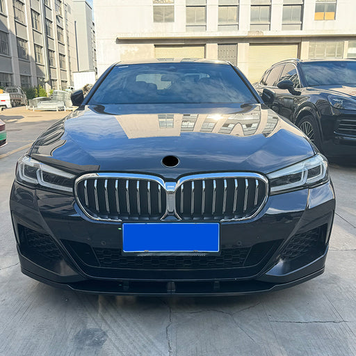Gloss black MP Style Frontsplitter BMW 5-Series G30 2021+ front bumper splitter installed