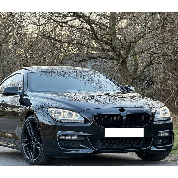 Gloss black double kidney front grille set for BMW 6 Series F06 F12 F13 2011-2018