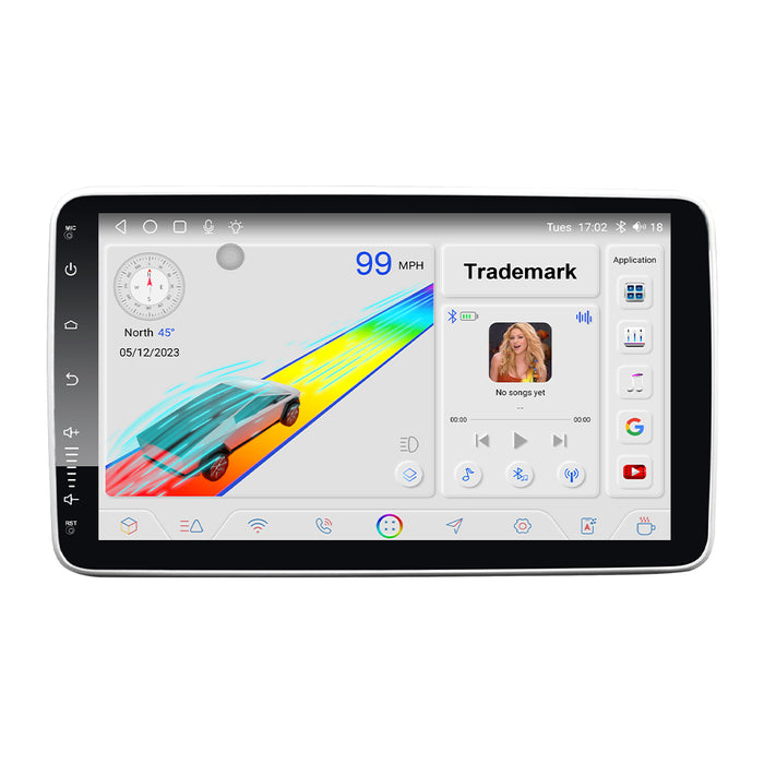 9'' 1-DIN Universal Android skærm, med Apple Carplay & Android Auto