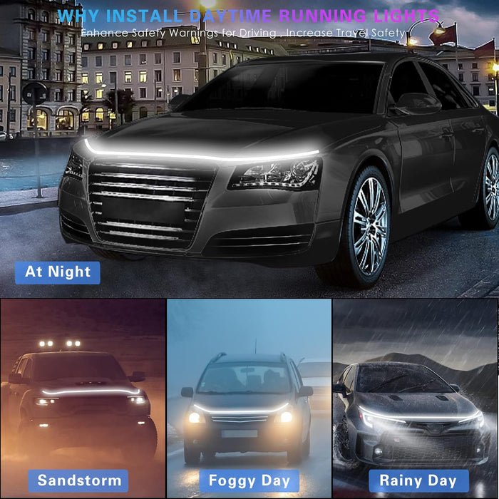 LED Motorhjelm Lys 150 cm