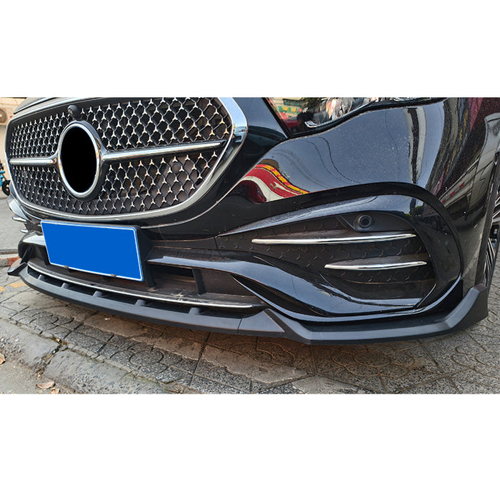 Black and gray frontsplitter for Mercedes-Benz E-klasse W214 AMG Line, aerodynamic front bumper styling upgrade