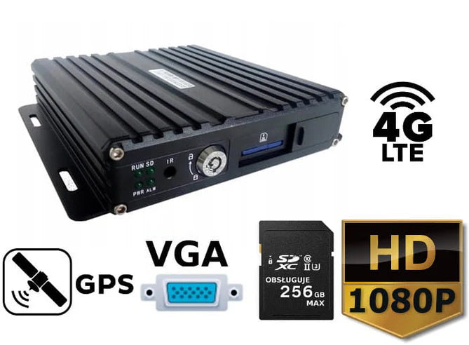 Mobile DVR Expert PRO AHD 4-kanals DVR MR9504 720P SD 256GB+4G+GPS+WIFI