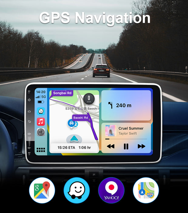 9'' 1-DIN Universal Android skærm, med Apple Carplay & Android Auto