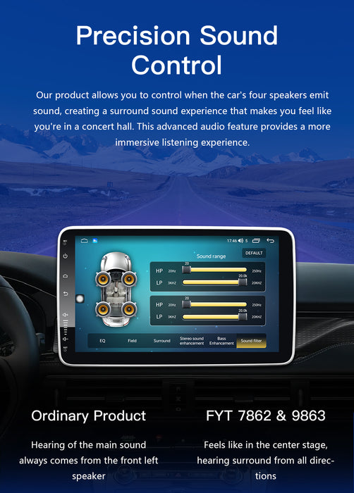 9'' 1-DIN Universal Android skærm, med Apple Carplay & Android Auto