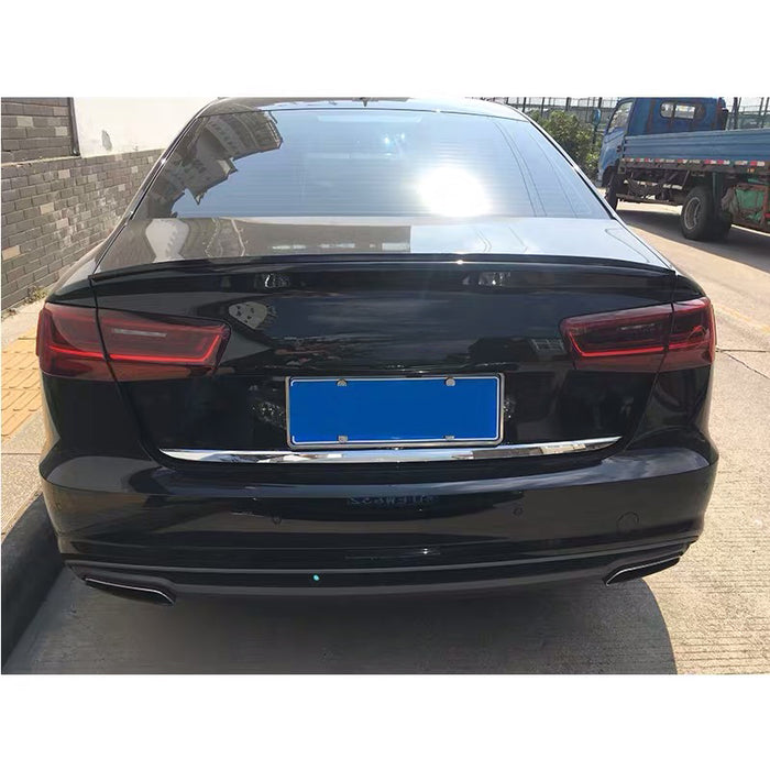 Bakspoiler till Audi A6 C7 Sedan blank svart