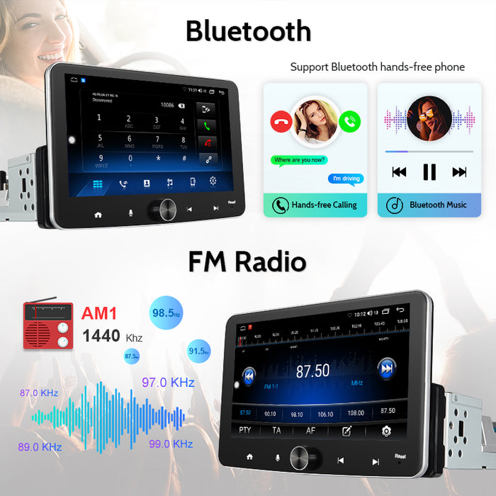7'' 1-DIN Universal Android skærm, med Apple Carplay & Android Auto