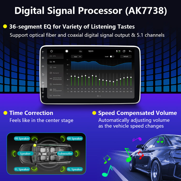 9'' 2-DIN Universal Android skærm, med Apple Carplay & Android Auto