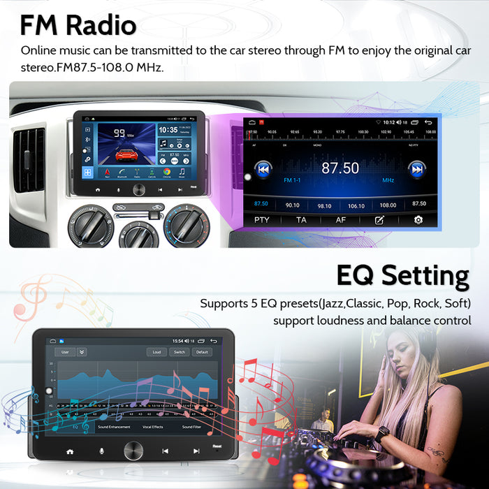 7'' 1-DIN Universal Android skærm, med Apple Carplay & Android Auto