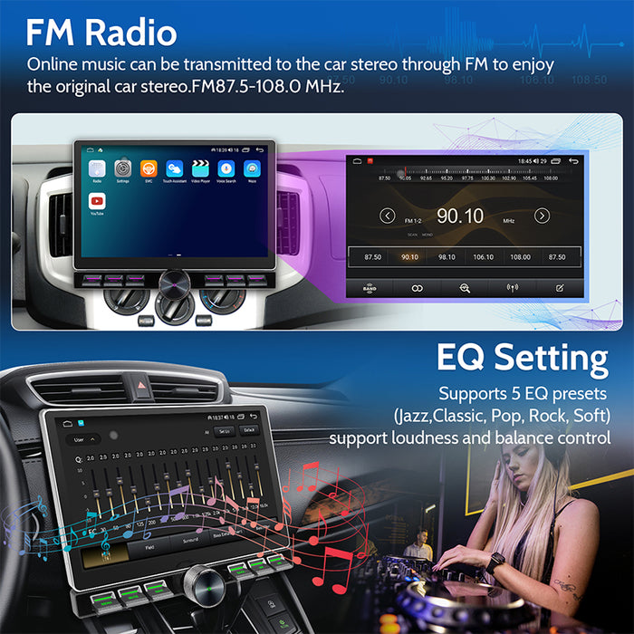 11.6'' 2-DIN Universal Android skærm, med Apple Carplay & Android Auto