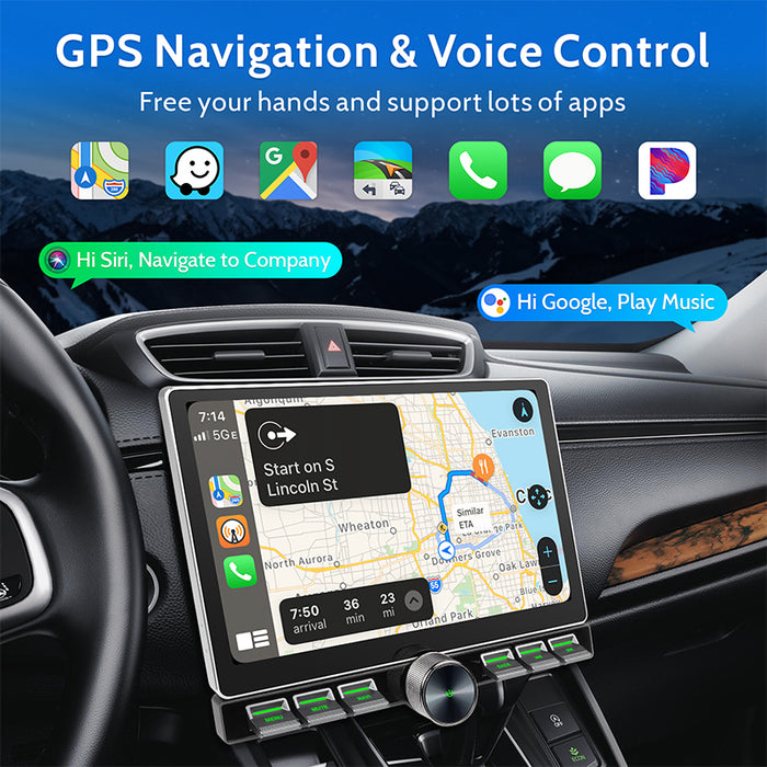 11.6'' 2-DIN Universal Android skærm, med Apple Carplay & Android Auto