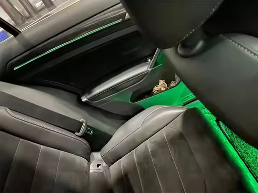 Green ambient light package with LED replacement strips for Volkswagen Golf 7 interior trim