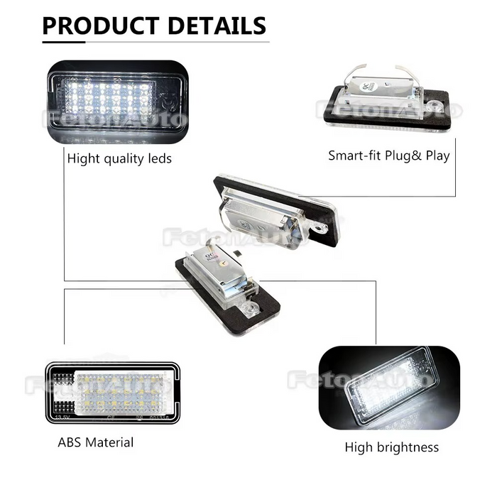 LED Nummerpladebelysning med Canbus til Audi