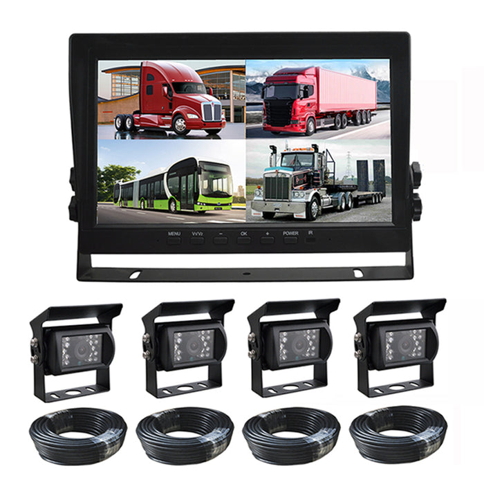 PRO HD-backkamera-KIT med 10-tumsskärm + 4 HD-backkameror