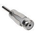 Metal radio antenna adapter converts ISO to DIN with black male connector for car stereo