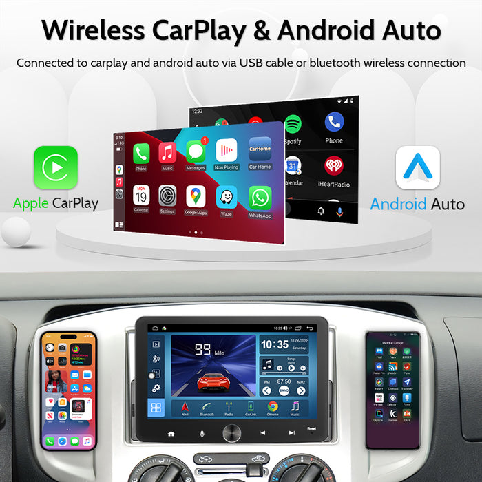 7'' 1-DIN Universal Android skærm, med Apple Carplay & Android Auto