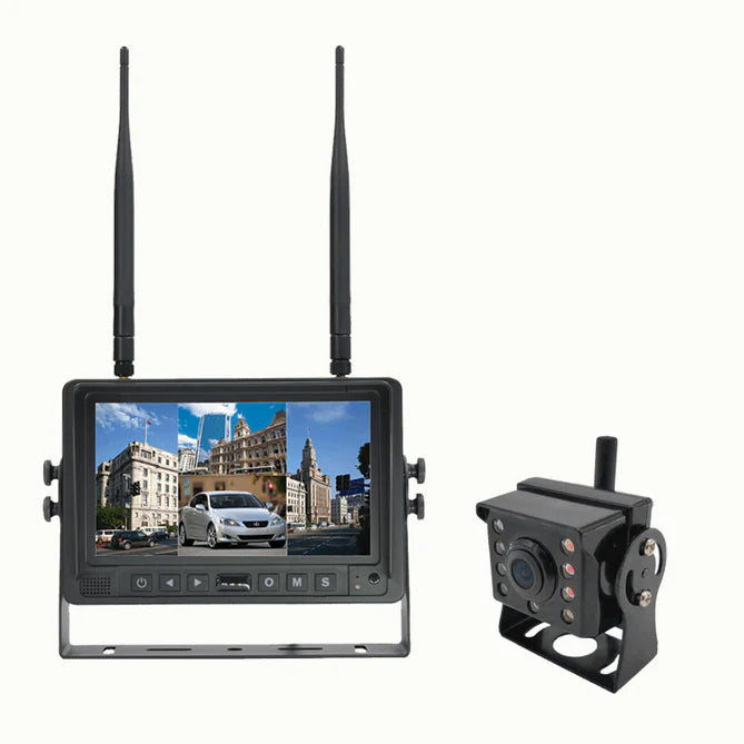 Trådlös digital mini backkamera set + monitor 7" 12V/24V med DVR-inspelningsfunktion